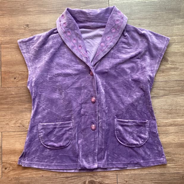 치파오 중티 벨벳 하구미 반팔 베스트