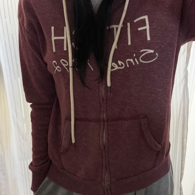 아베크롬비 버건디 후드집업 s