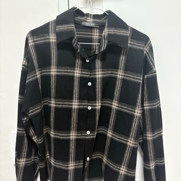 블랙 체크 셔츠 남방