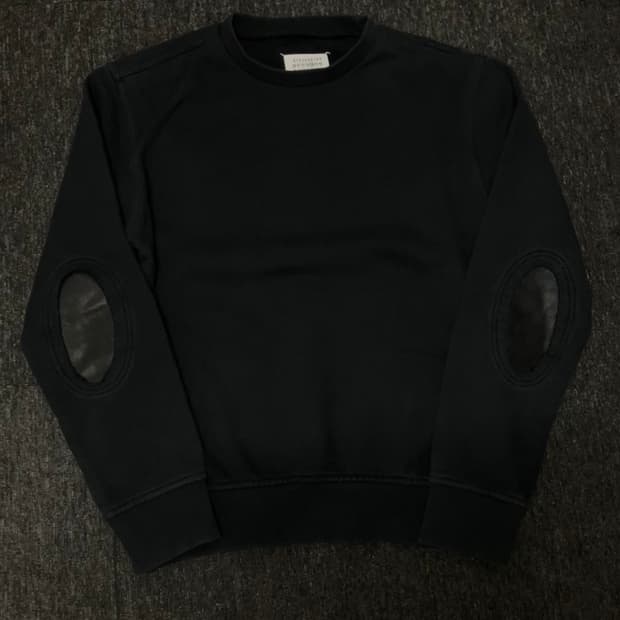 메종마르지엘라 14fw 엘보 레더패치 스웻셔츠