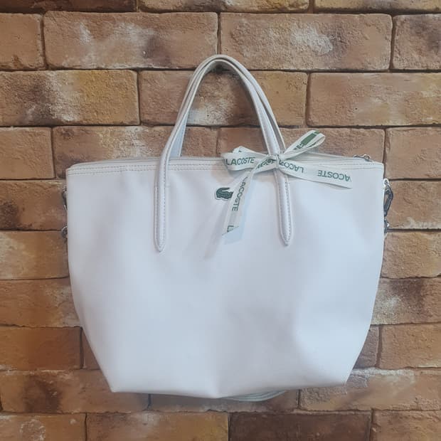 라코스테 화이트 토트백 숄더백