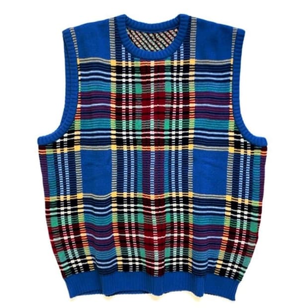 캐피탈 / 타탄체크 니트 베스트