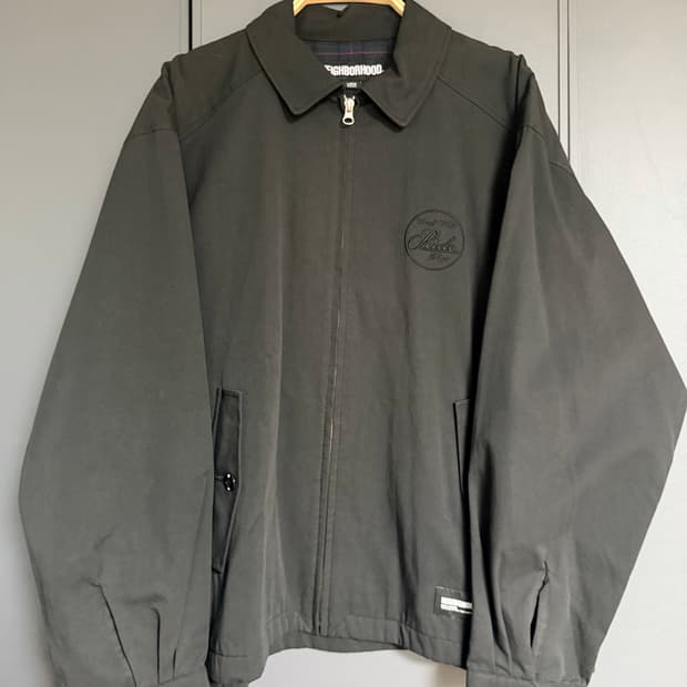 (L)네이버후드 체크 라이너 워크 자켓 블랙