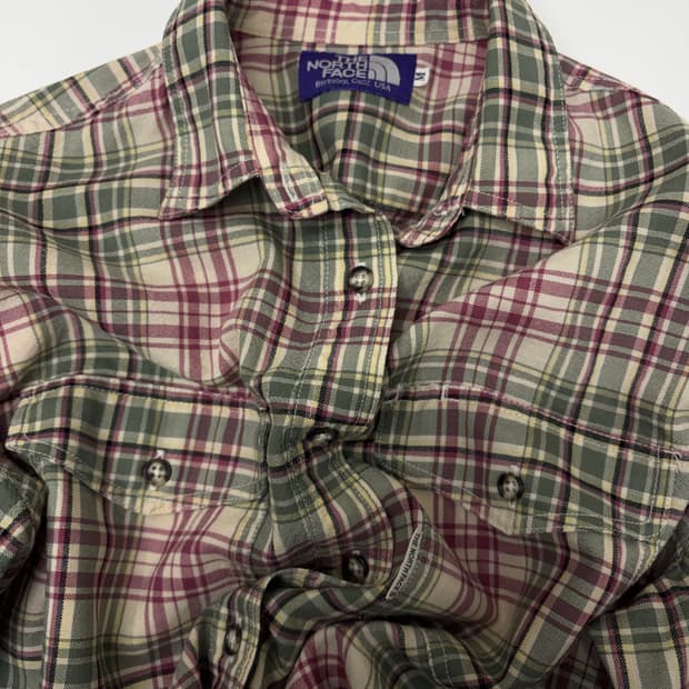 노스페이스 퍼플 라벨 체크셔츠