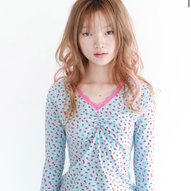 샵페어리 little strawberry lace top mint 