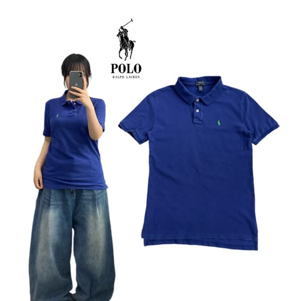 폴로 신형 포니 PK 카라 반팔 티셔츠 블루 