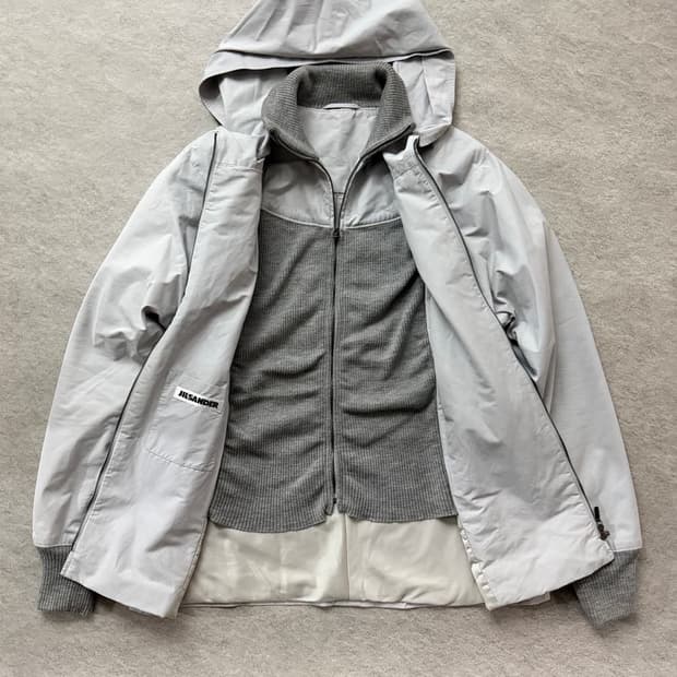 질샌더 라프시몬스 니트 레이어드 자켓