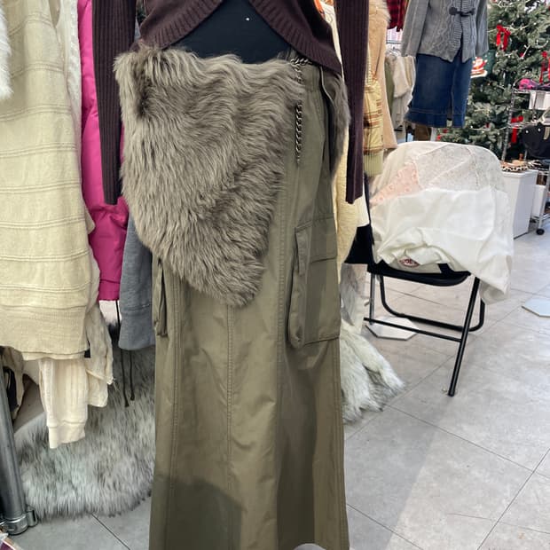 빈티지 GOA 무드 카고 스커트