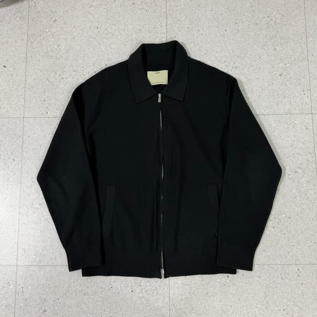 포터리 컴포트 폴로 집업 가디건 블랙 2