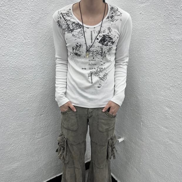 Nicole club mecanic printing long sleeve