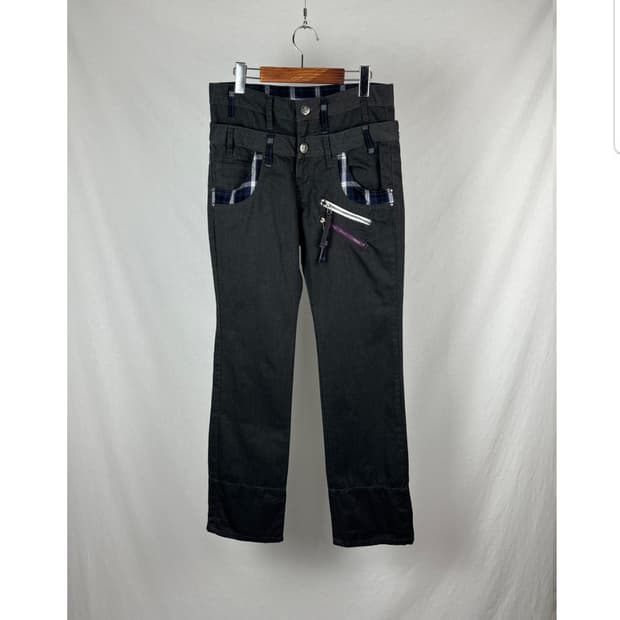 Vintage 더블웨이스트 코튼 팬츠