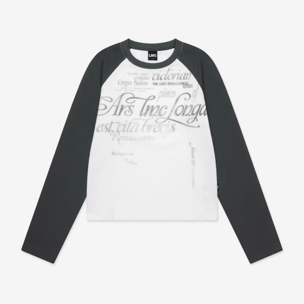 GRADATION LETTERING RAGLAN LONG SLV TEE