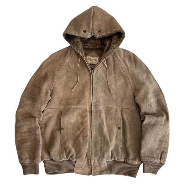 8-90's J.Riggings 스웨이드 보아-린넨 후드 자켓