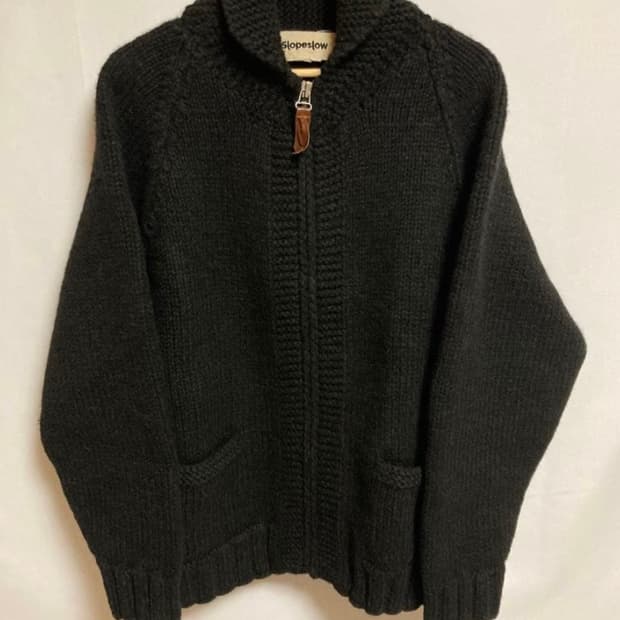 슬로프슬로우 핸드니팅 코위챤 스웨터 블랙