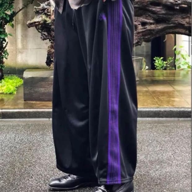 Needles 히자델 팬츠 블랙×퍼플 신품