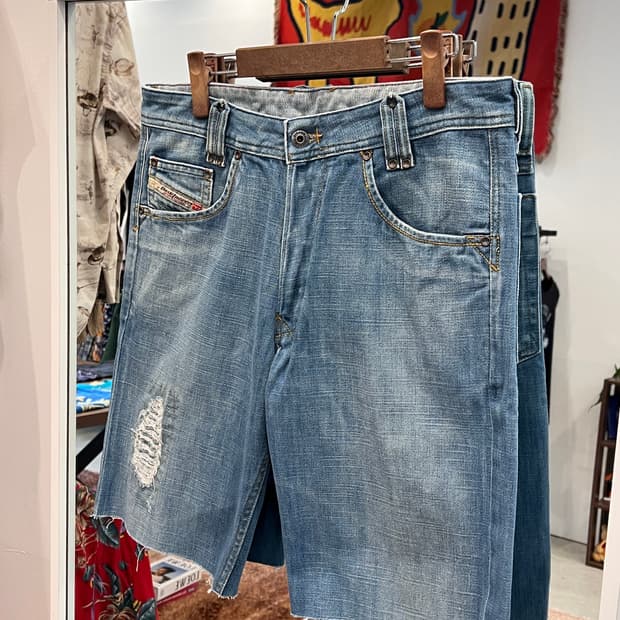 Diesel 디젤 빈티지 컷오프 데님 쇼츠 팬츠 (made Italy)