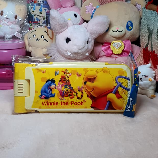 새상품) 고전 디즈니 곰돌이 푸 필통 빈티지 연필 펜 케이스 팽이 놀이