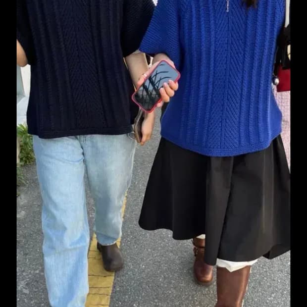 ethos 플레어 하프 니트