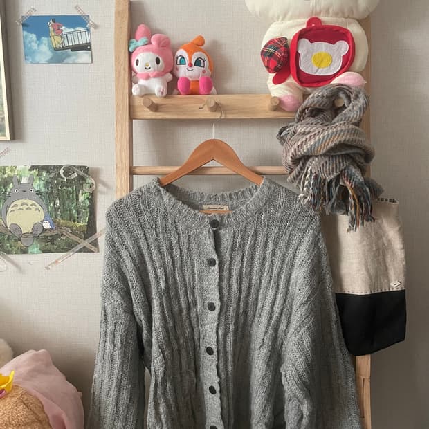 모리걸 빈티지 사만사모스 그레이 가디건 🩶