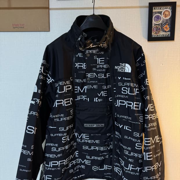[XL] 슈프림 x 노스페이스 스팁 테크 아포지 자켓 블랙 - 21FW