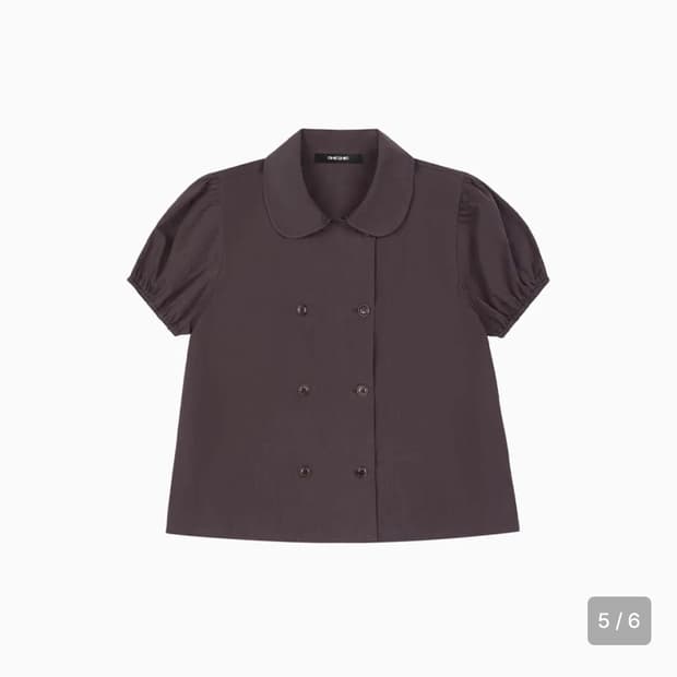 오헤시오 라운드 카라 더블 블라우스 딥퍼플