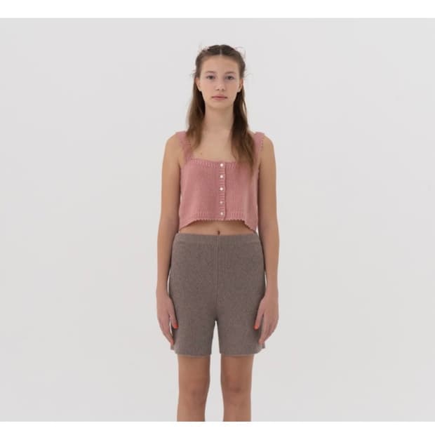 비아플레인 viaplain 핑크 니트 뷔스티에 (새제품)