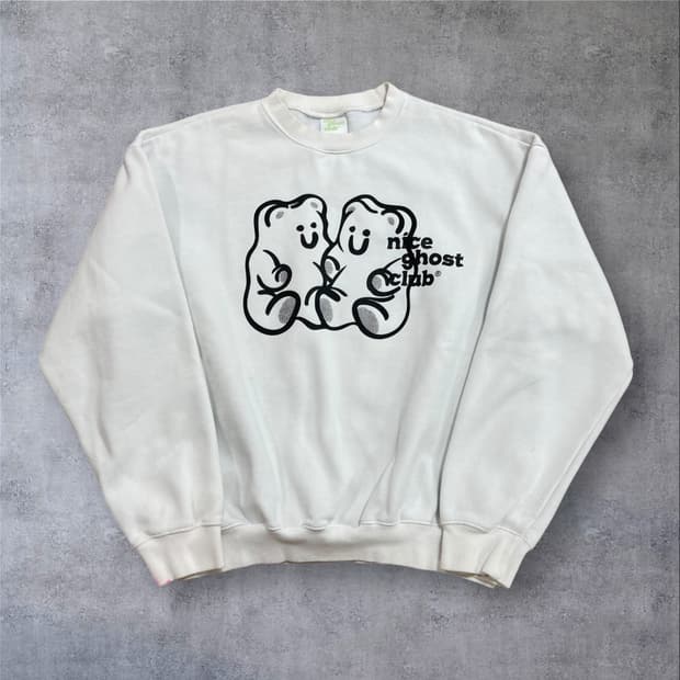 나이스 고스트 클럽 빅로고 화이트 맨투맨