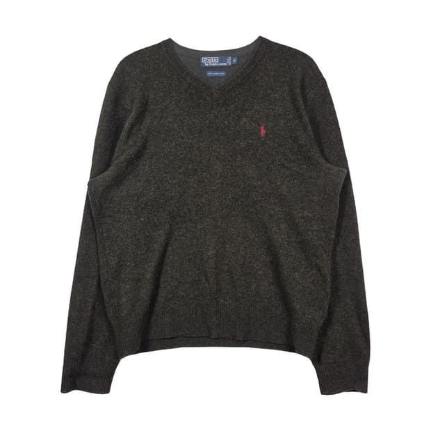 폴로 랄프로렌 램스울 브이넥 니트 M