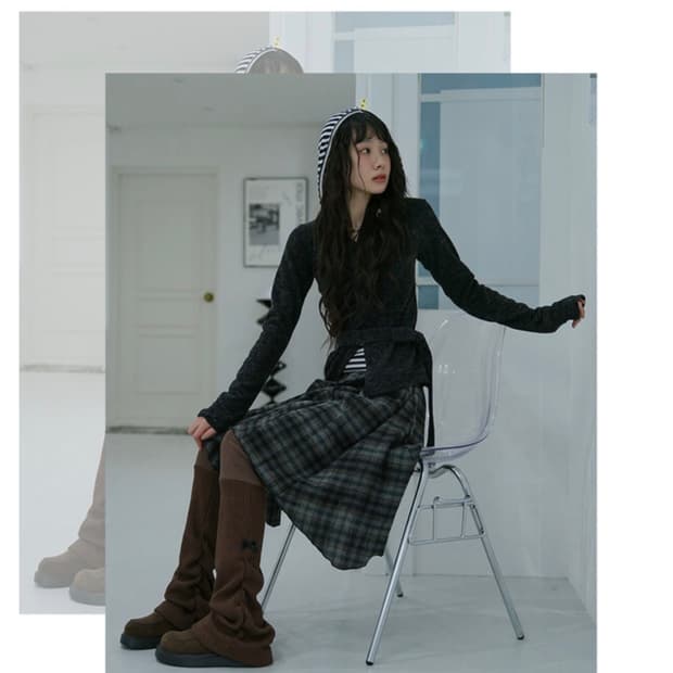 틸데서울 엘리엇 셔링 리본 배색 레깅스