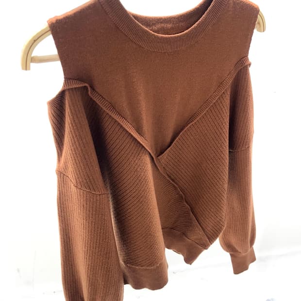 Seam Detail Brown Knit