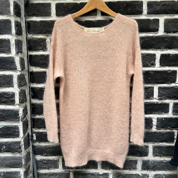 핑크 모헤어 니트