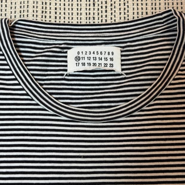 마르지엘라 스티치 스트라이프 티셔츠