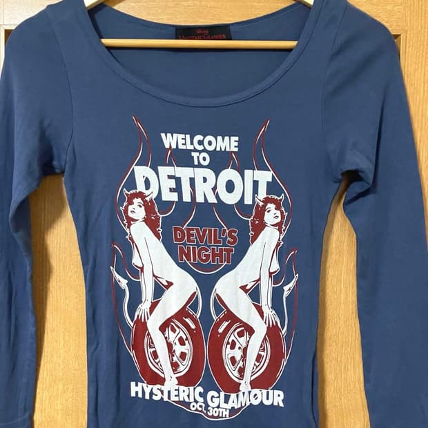 히스테릭 글래머 웰컴 투 디트로이트 데빌스 나이트 긴팔 티셔츠