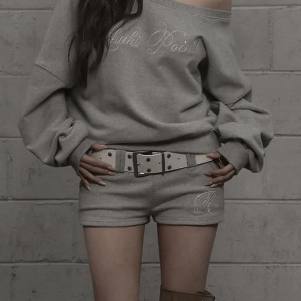 카키포인트 Lettering Sweat Shirt (gray)