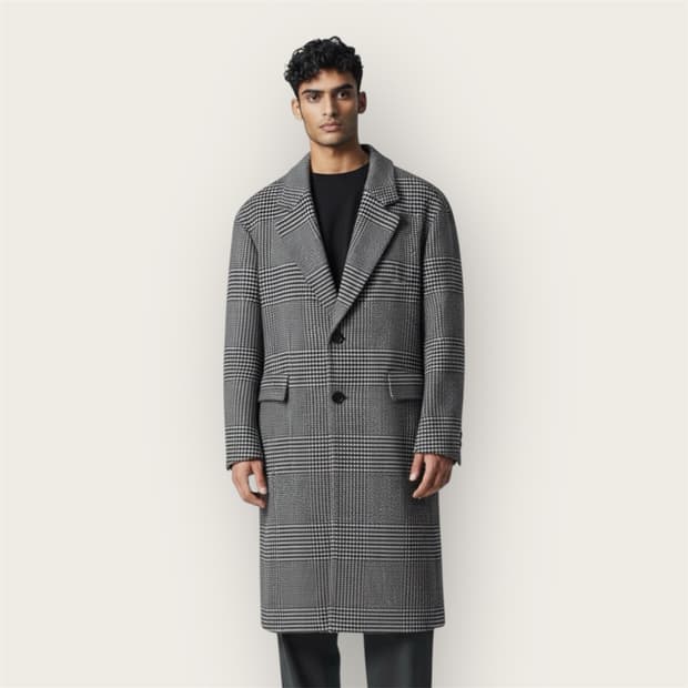 .50/ 알레그리 캐시미어 블랜딩 글렌체크 코트