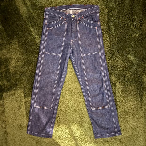 [30] 풀카운트 더블니 포켓 디테일 신치백 워크 팬츠 인디고