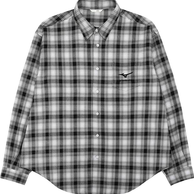 [L] STU x 미즈노 타탄 체크 셔츠 (새상품)