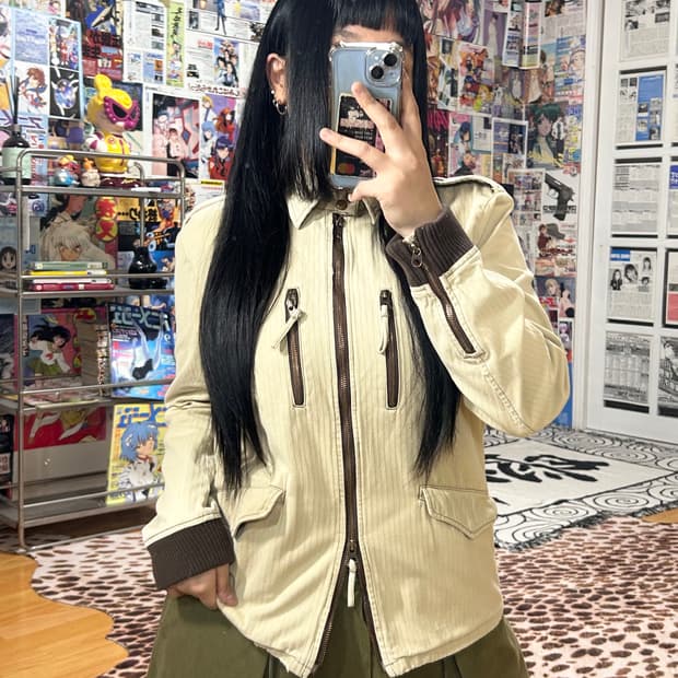 JPN 스트라이프 코튼 투웨이 자켓