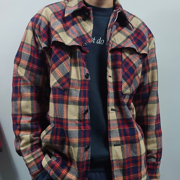 타케오키쿠치 멀티체크패턴 셔츠 105사이즈