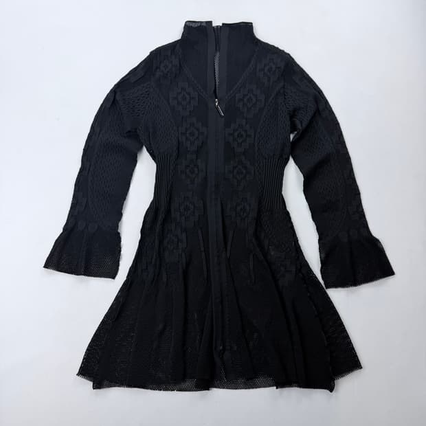 HirokoBis 패턴 디테일 매쉬 롱 가디건