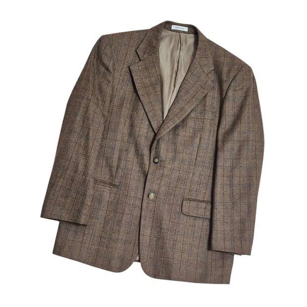 피에르가르뎅 울 체크 블레이져