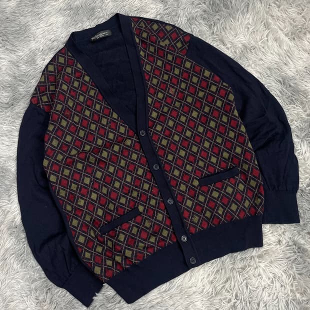 80-90s YSL 입생로랑 아카이브 다이아몬드 패턴 가디건 5474