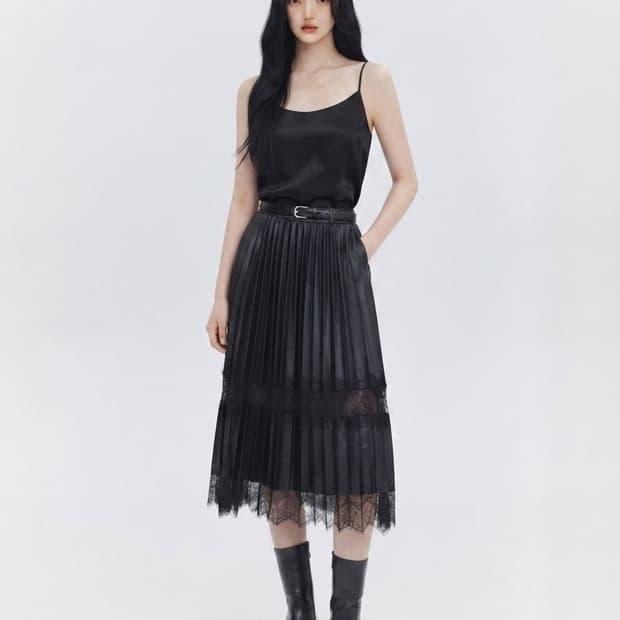 자라 페이크레더 스커트
