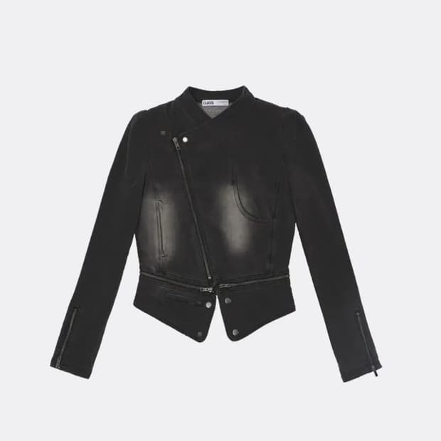 오호스 스판 라이더 데님자켓 차콜