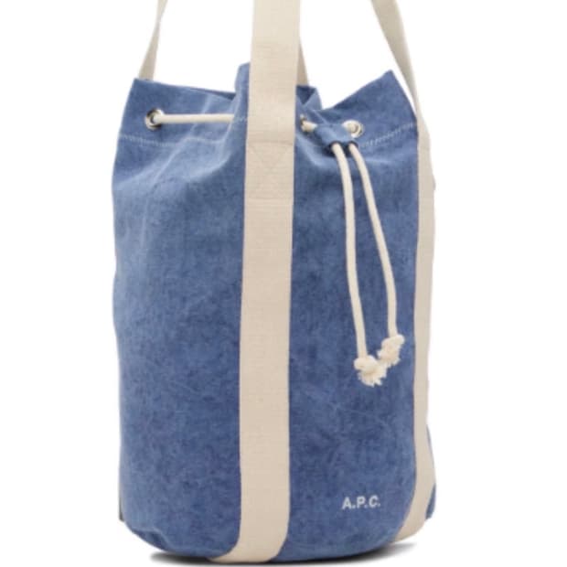 APC 아페쎄 블루 캔버스 토트백