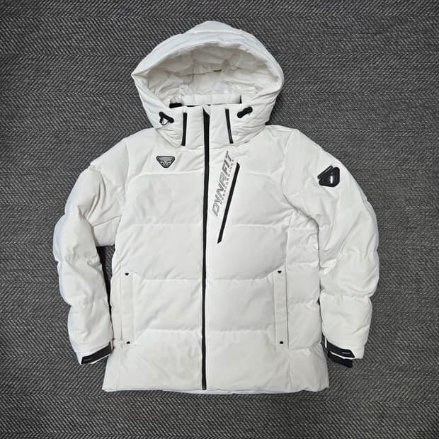 다이나핏 화이트 후드 구스다운패딩 카본비스트 여성 미들 다운