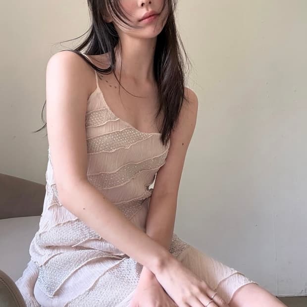 자라 비즈 캐미솔 원피스