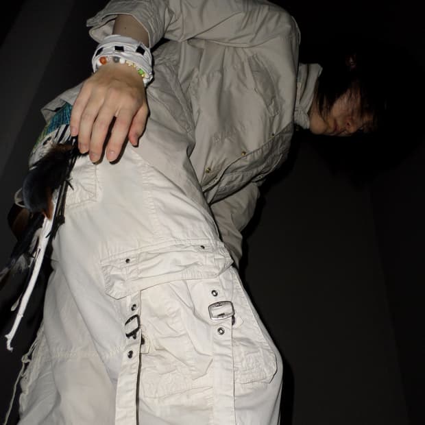 00s TBJ JEANS White Cargo Pants