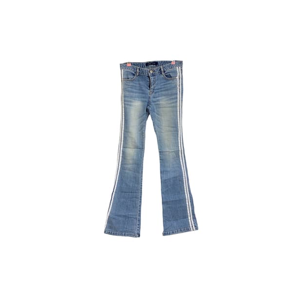 Denim washing line bootscut pants