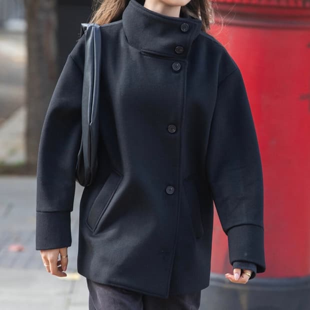 디망쉬 코트 블랙 Double Breasted Coat